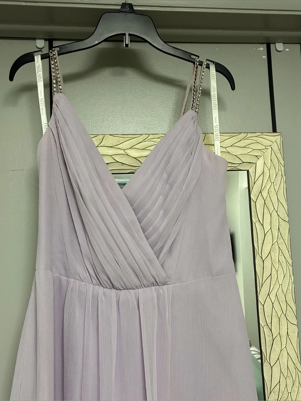 David's Bridal Iris Bridesmaid Dress with Rhinestone Straps
